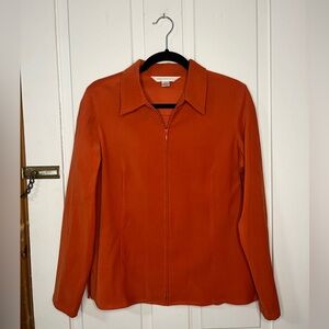 Petite Sophisticate Orange zip blazer jacket size small